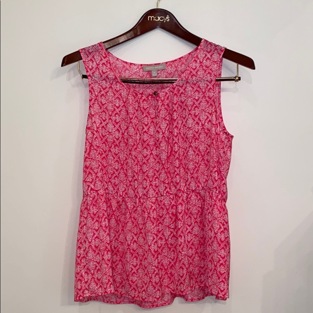 Pink, Silky Banana Republic Peplum Top